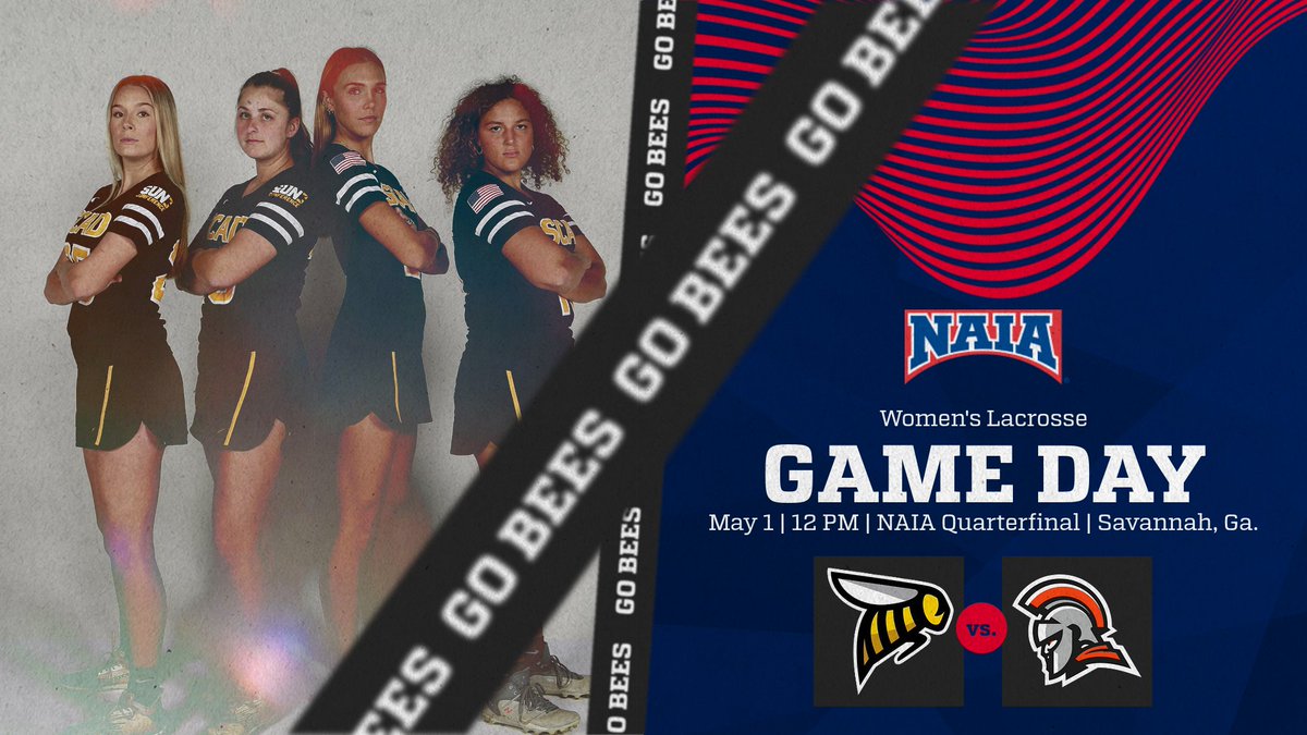 It's GAME DAY!!! Come out and support No. 4 Women's Lacrosse as they face No. 5 Indiana Tech in the NAIA Quarterfinals at Memorial Stadium in Savannah!!

#gobees #feelthesting #scadathletics #NAIAWLAX #battlefortheredbanner
