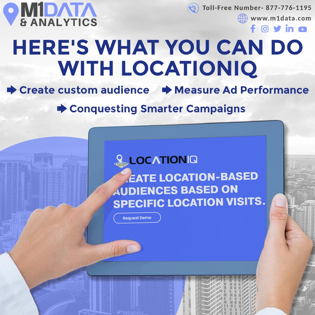 Get ready to reach the right audience, at the right time, in the right place!

#LocationIQ #GeoTargeting #MarketingSuccess #M1Data #M1 #data #analytics #datamarketing