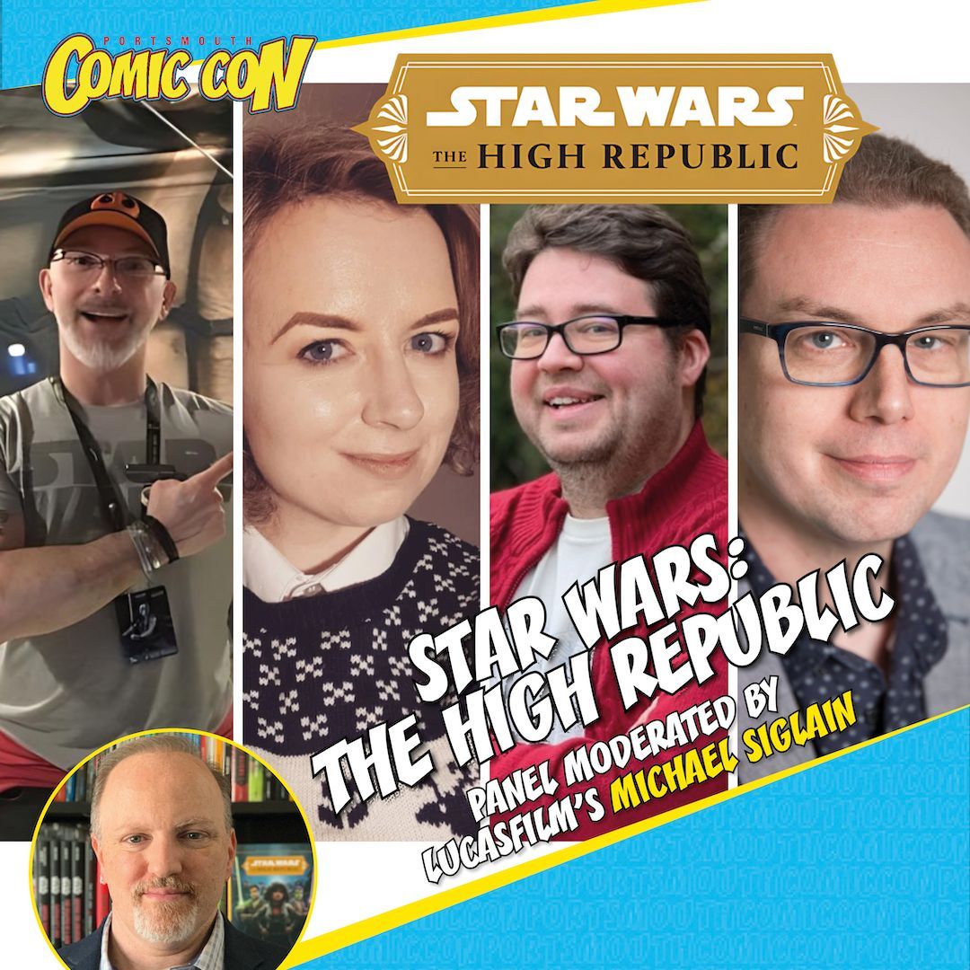 We're delighted to announce that Michael Siglain, Creative Director for Publishing at Lucasfilm, will be moderating an EXCLUSIVE Star Wars: High Republic panel, featuring Rachael Stott, Cavan Scott, George Mann, and Nick Brokenshire! Learn more: buff.ly/4diNAND @msiglain