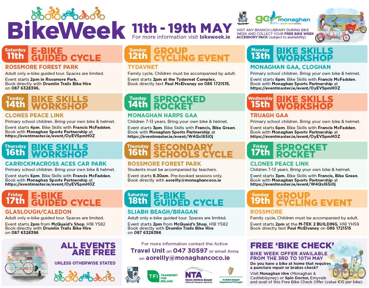 Bike Week is coming! See full events attached in this image.