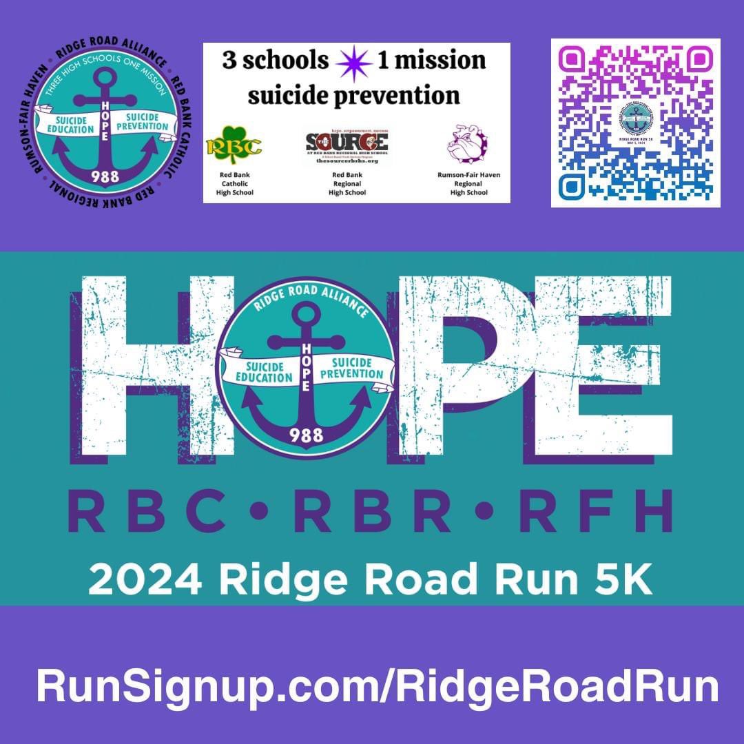 Thank you to all of our sponsors for supporting the 5k and making a difference! Sign up today to run or donate, 5K this Sunday 5/5! Runsignup.com/RidgeRoadRun @RFH_Regional @TheSourceRBRHS @RBCCaseys @redbankgreen