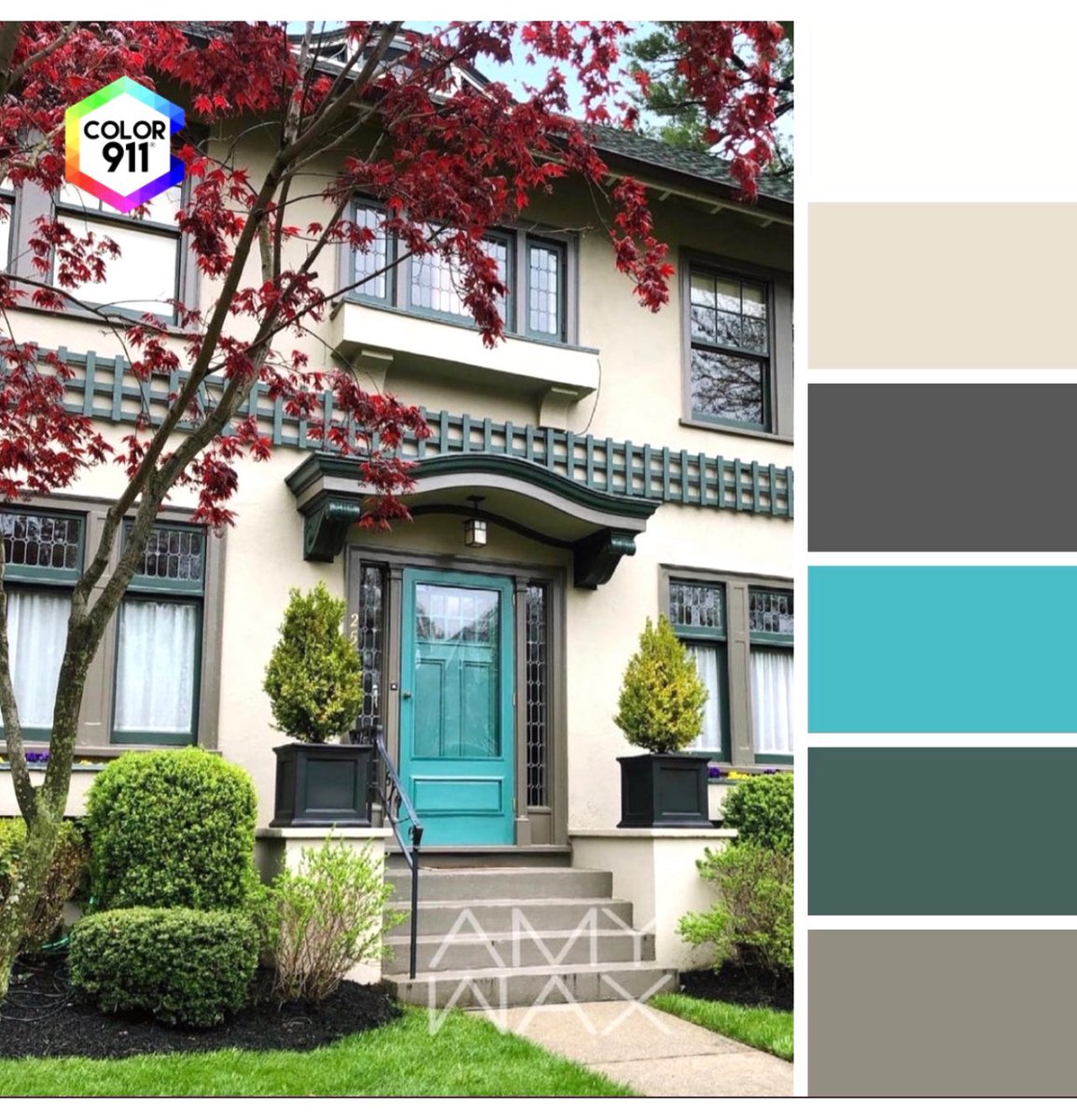 Looking to spruce up your home? Capture and save #colors that inspire you w the #color #swatches in the #Color911 #app! Save colors that inspire you on the spot! Color911.com #exterior #homedesign #frontdoor #accent #WednesdayMotivation @goodhousemag @HouseBeautiful
