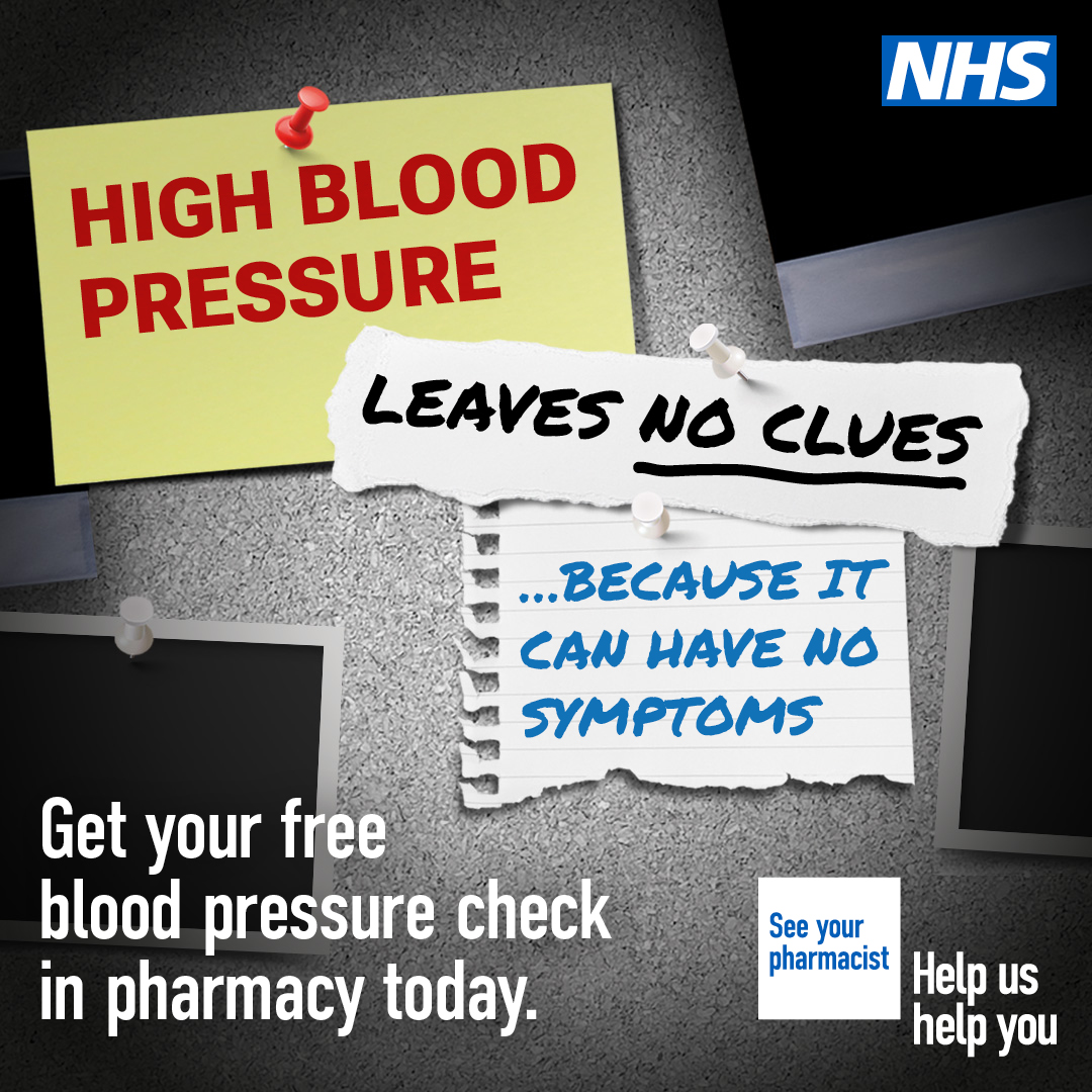 High blood pressure usually has no symptoms, but your pharmacist can detect it🕵️ For your free NHS blood pressure check, just go to your pharmacy today. Think pharmacy first. Must be 40 years or older and live in England, eligibility criteria apply. ➡️ orlo.uk/AZ9AZ
