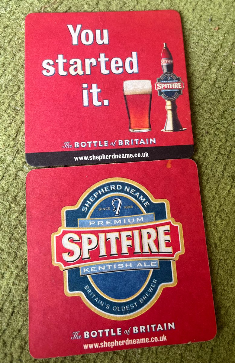 Found these @ShepherdNeame Spitfire coasters from the mid 00s, I used to have lots of posters too. One of the best ad campaigns ever. @jamesjhistory @James1940 @almurray 🍻