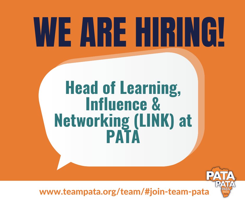 📢 #Vacancy! #TeamPATA is seeking a Head of Learning, Influence & Networking to help lead and expand our network of healthcare providers. Apply before the 5th of May 2024! 👉 teampata.org/vacancy-head-o… #Hiring #Jobs