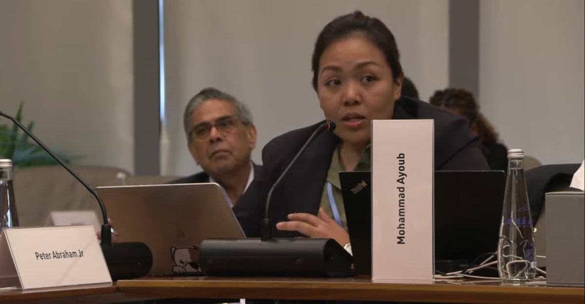 Now happening: @MirandaKlerr from @AsianPeoplesMvt addressing the #LossAndDamage Fund Board with key points on #CSOparticipation, as part of a conversation with the Board rather than a statement at the very end. Kudos to @midnightknock for inviting her to come in at this stage.