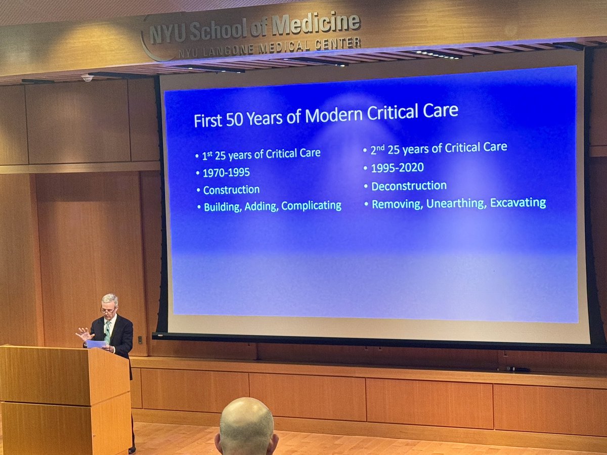 @WesElyMD discusses the rebirth of modern critical care for @NYULH_DeptofMed Grand Rounds this morning!
