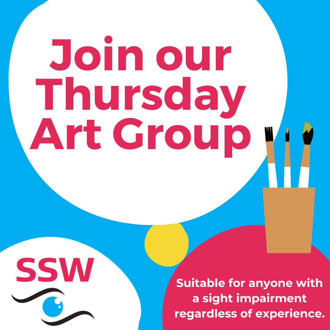 We currently have spaces available for our fortnightly Thursday art group which runs from 10.30am-12pm. Get in touch with the Centre if you're interested in improving your art skills & letting your creativity flow!

#ArtGroup #Worthing #LowVision #SightImpairment #AccessibleArt