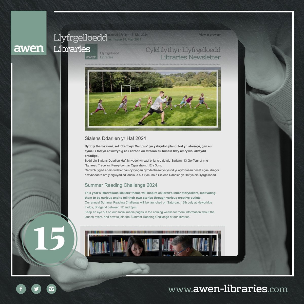 Our May #Newsletter is now live! 🥳 To keep up-to-date with what we have going on at our libraries, visit our website and sign up to our FREE mailing list 🖱️ 🔗 awen-libraries.com #AwenLibraries