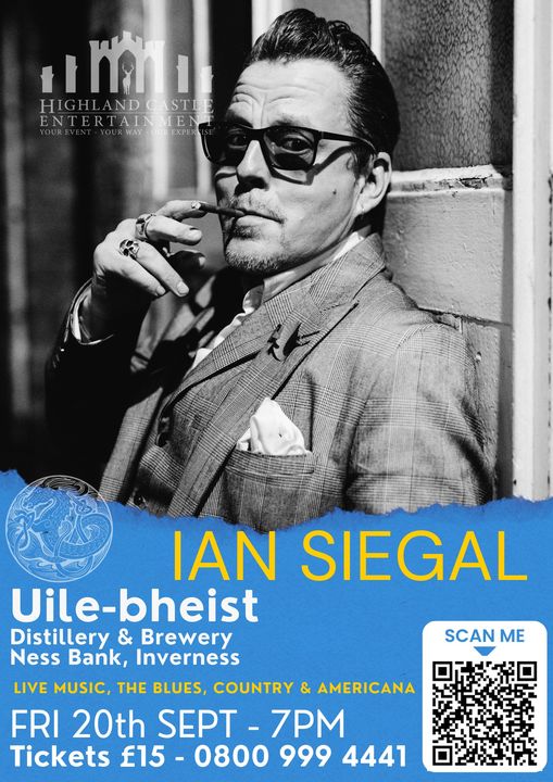 The fantastic Ian Siegal plays The Tap room at Uilebheist Distillery & Brewery this September. A night of Blues, Country, Soul and Americana in the heart of the Highlands.  Friday 20 Sept - Tkts £15 on sale now 0800 999 4441 (opt4) or  hce.com #ukblues #inverness