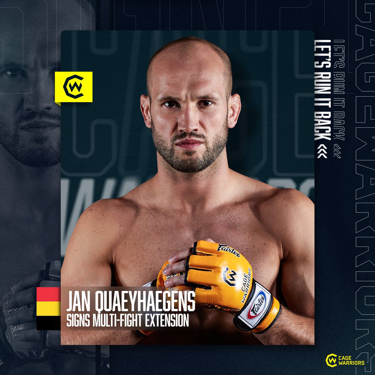 Q-Bomb 🤝 Cage Warriors We are delighted to announce Jan Quaeyhaegens has signed a multi-fight extension!