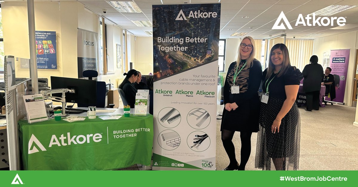 Come and say hi to the Atkore UK team at West Bromwich Job Centre today from 10am to 1pm 👋

Our recruitment specialists are on-site to discuss our current vacancies at our West Bromwich facility.

#WestBrom #NowHiring #JobOpportunities #WestBromJobs