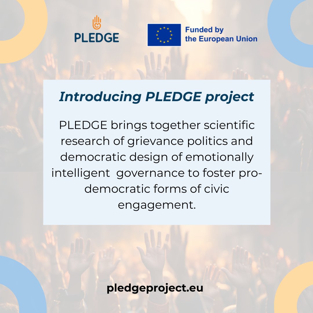 PLEDGE Horizon project (@pledgehorizon) on Twitter photo We are thrilled to announce the launch of <a href="/PledgeHorizon/">PLEDGE Horizon project</a> project 🚀
Stay tuned for more news!
#pledgehorizon #HorizonEU #grievancepolitics #democraticinnovation #EUprojects We are thrilled to announce the launch of <a href="/PledgeHorizon/">PLEDGE Horizon project</a> project 🚀
Stay tuned for more news!
#pledgehorizon #HorizonEU #grievancepolitics #democraticinnovation #EUprojects