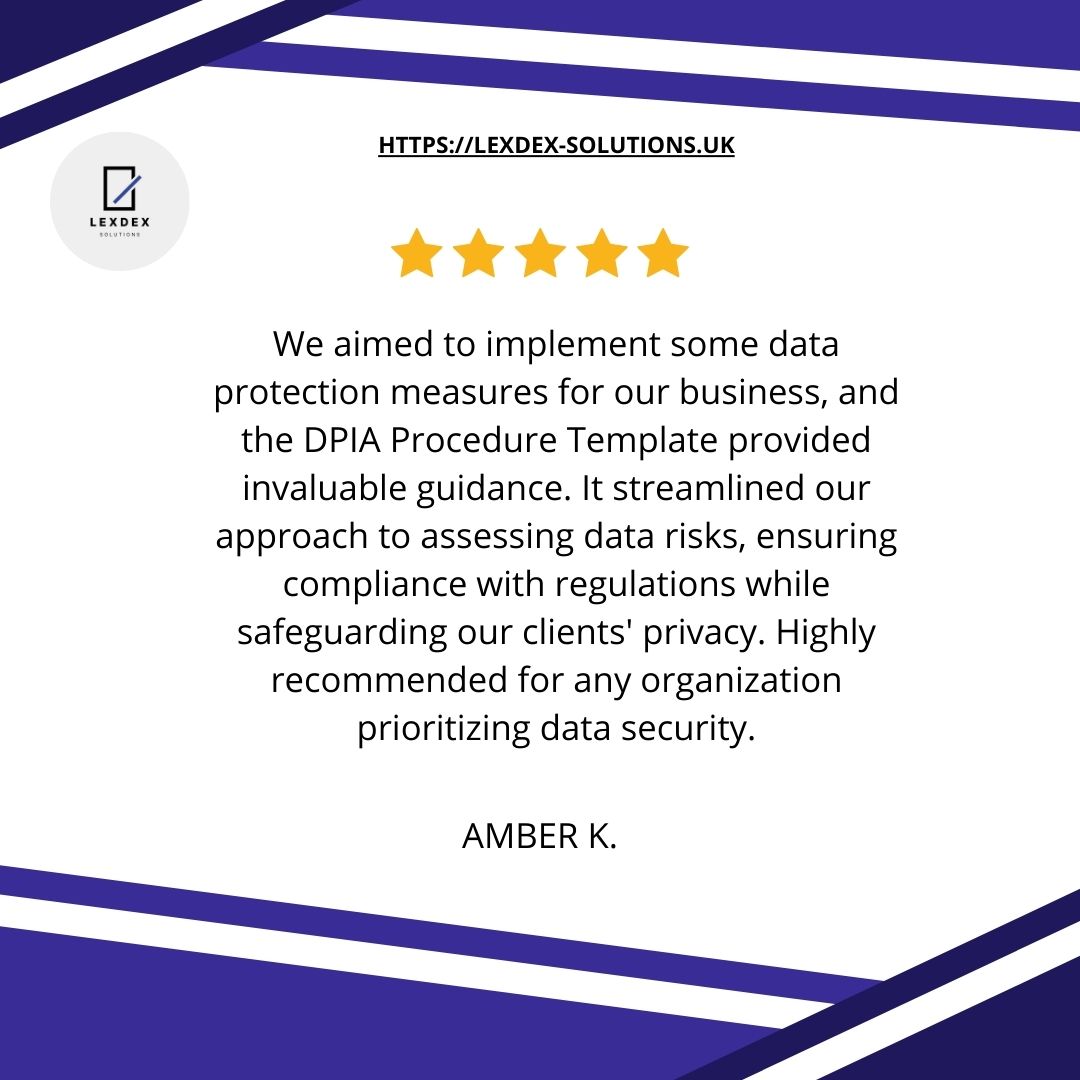 Thrilled to receive such fantastic reviews on our DPIA Procedure Template – it's like we've received a medal for our commitment to top-notch data protection practices!

#legalprotection #privacycompliance #TestimonialTime #dpia #tagged #bestproduct2024 #dataprotection