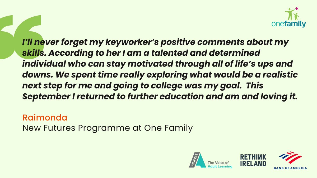 Learn more about our personal and professional development programmes here: onefamily.ie/education-deve… #loneparents #personaldevelopment #education #Employment