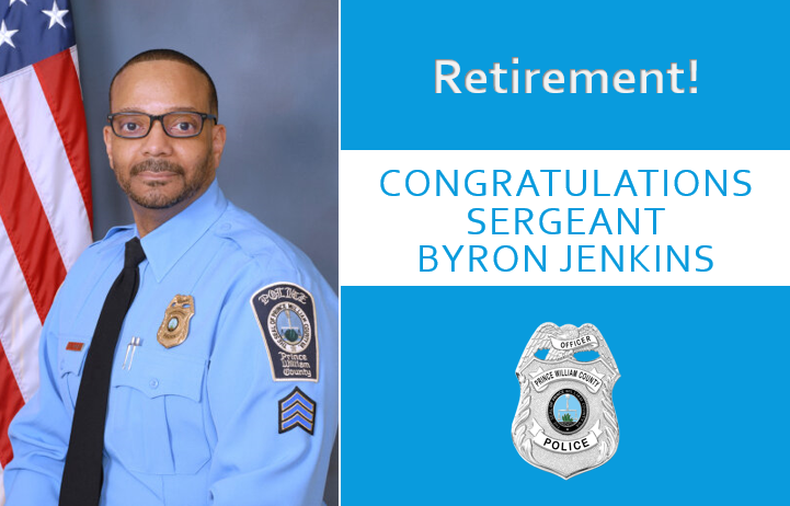 Congratulations SGT Jenkins on 20 years of excellent service with #PWCPD & 8 years of prior LE service. Much appreciation for 9.5 years as a U.S. Marine Staff Sergeant. Thanks for pouring years of experience into others & leading by example. We wish you all the best! #RETIREMENT