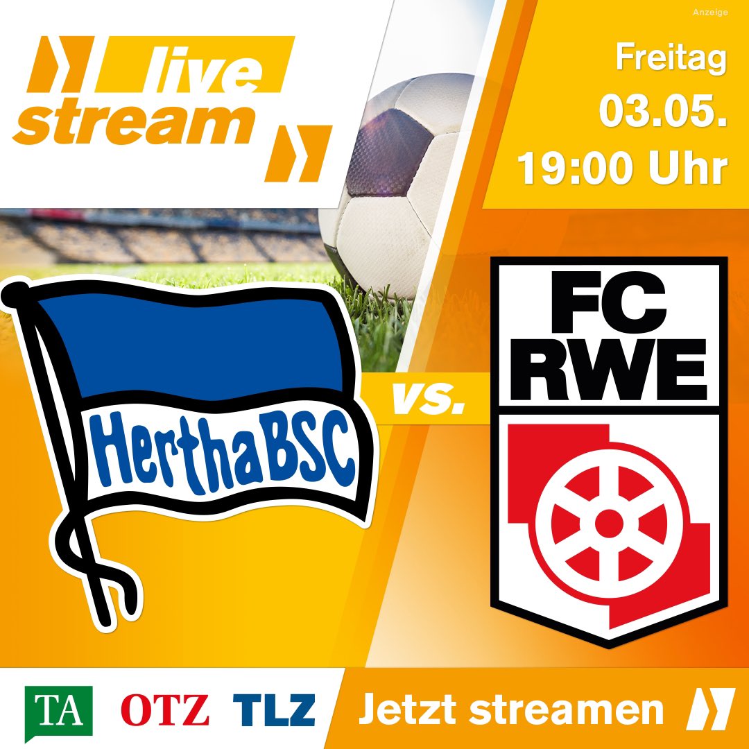 Wir streamen das Auswärtsspiel des RWE gegen Hertha #FunkeThüringen #mediengruppethüringen #streaming #regionalliganordost #rwerfurt