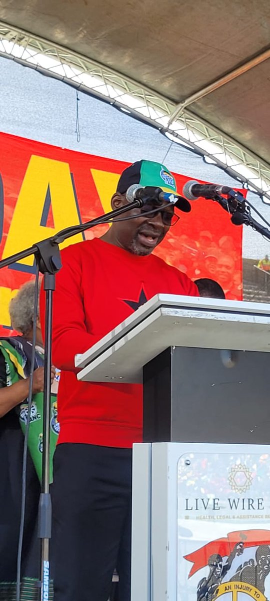 SACP General Secretary, Comrade Solly Mapaila, delivering the SACP's message at the Main #MayDay rally in Cape Town. #FreePalestine #InternationalWorkersDay #WorkersDay