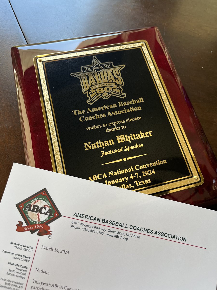 Fun mail - appreciate this memento of the Annual Convention at @ABCA1945