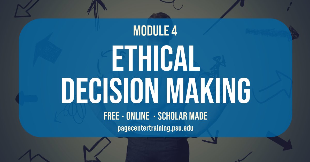 Since 2022, more than 2,100 users have completed Module #4 - Ethical Decisions Making, which helps build an understanding of ethical frameworks and how leaders make decisions. pagecentertraining.psu.edu