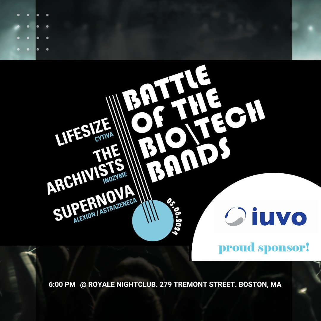 Join us NEXT WEEK 5/08/24 at 6:00PM for the @biotechbattle where Bio Tech bands will compete on stage for the title and funds for their charity!🤘Let's rock for a good cause! #biotechbattle #boston #lifescience #bio #tech #charity #MSP hubs.ly/Q02sJs3L0