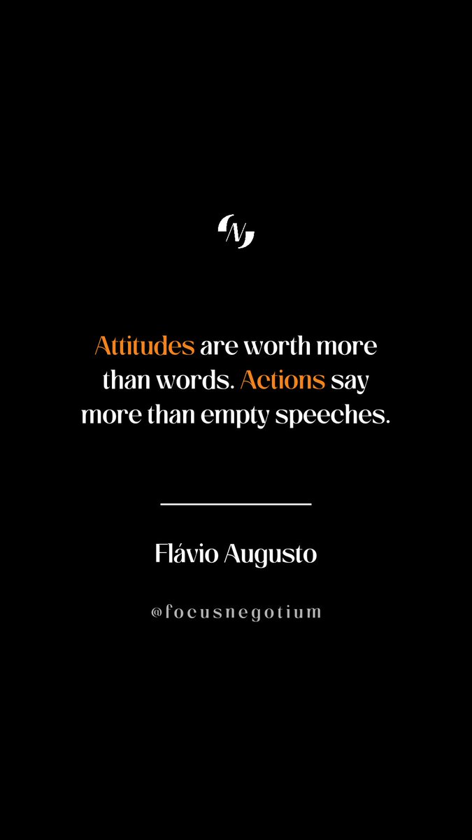 Attitudes are worth more than words. Actions say more than empty speeches. 💪🌟 

Let's bridge the gap between intention and action, inspiring meaningful impact!

#flavioaugusto #actionspeakslouder #walkthetalk #impactmatters #focusnegotium