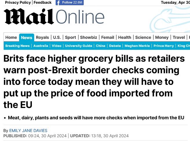 #PoliticsLive ERG fascist tax dodger advocate of Brexshit Tory MP Rees Mogg’s tagline for Vote Leave “leaving the EU will mean cheaper food for the consumer” hasn’t aged well and is somewhat fetid and rotting #ToriesOut663 #ToriesUnfitToGovern #ToriesDestroyingOurCountry …