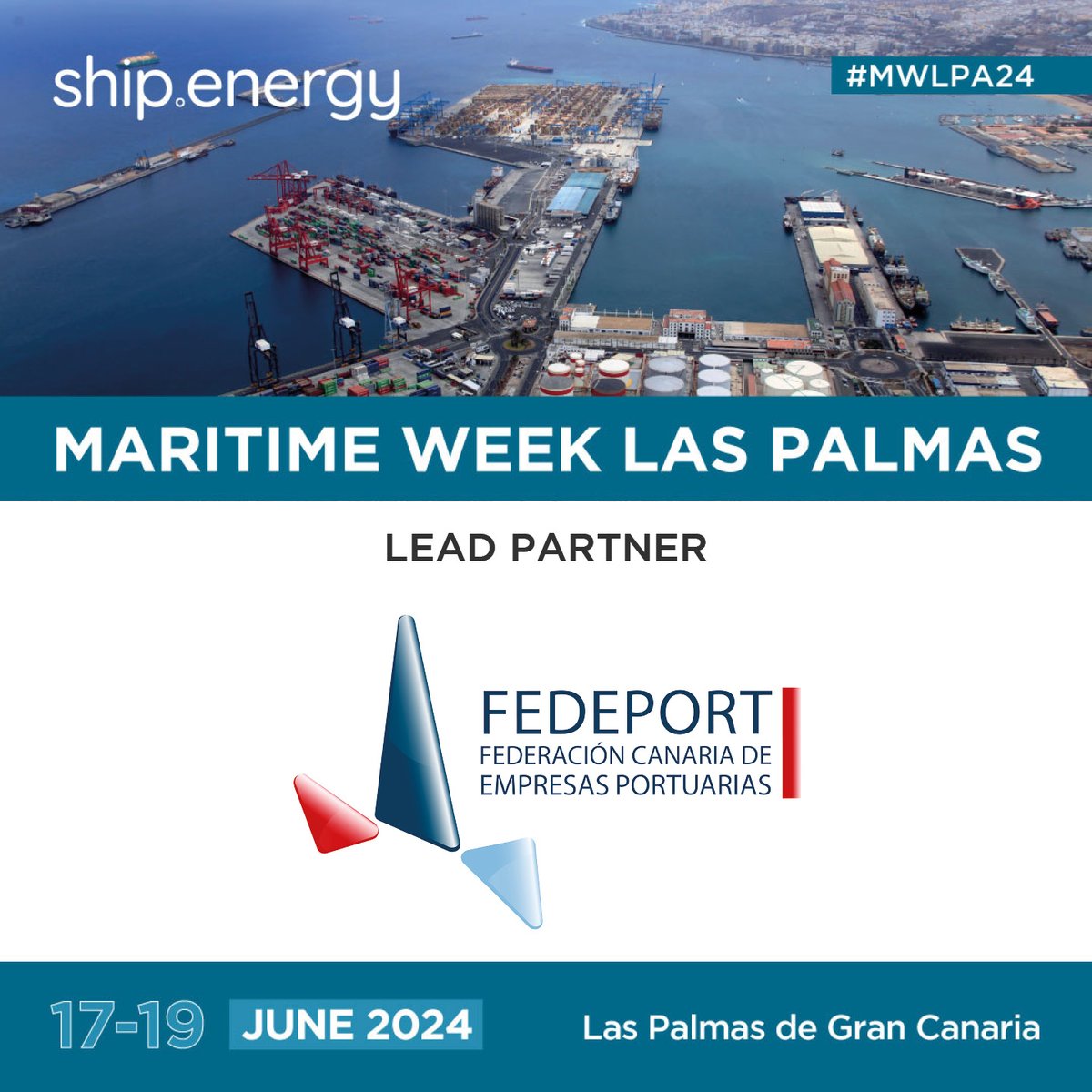 We are excited to welcome Federación Canaria de Empresas Portuarias as Lead Partner for Maritime Week Las Palmas taking place in Gran Canaria 17-19 June 2024. Programme ➔ lnkd.in/eNdsq85U Register ➔ lnkd.in/e37BnMSb #MWLPA24 #LasPalmas #GranCanaria #shipping