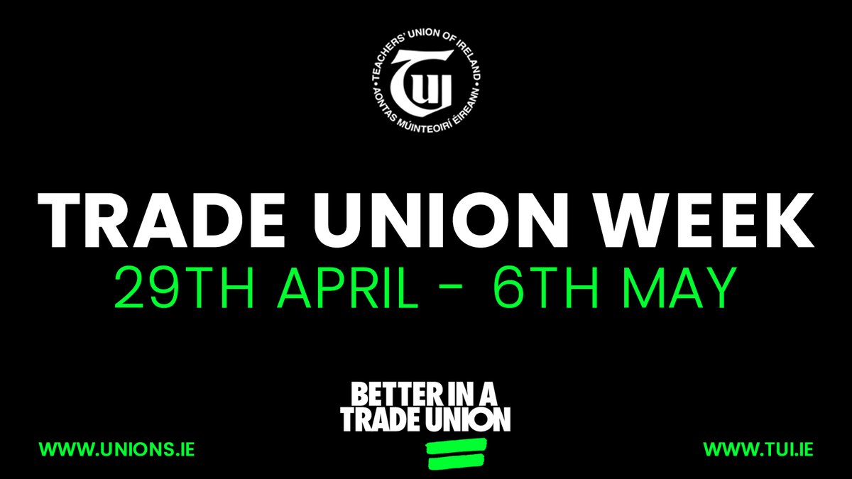 @TUIunion members across the country are celebrating the value of trade unions in their workplaces during Ireland's first #TradeUnionWeek and are seeking to recruit new colleagues to membership. Regardless of where we work, we're all #BetterInATradeUnion!