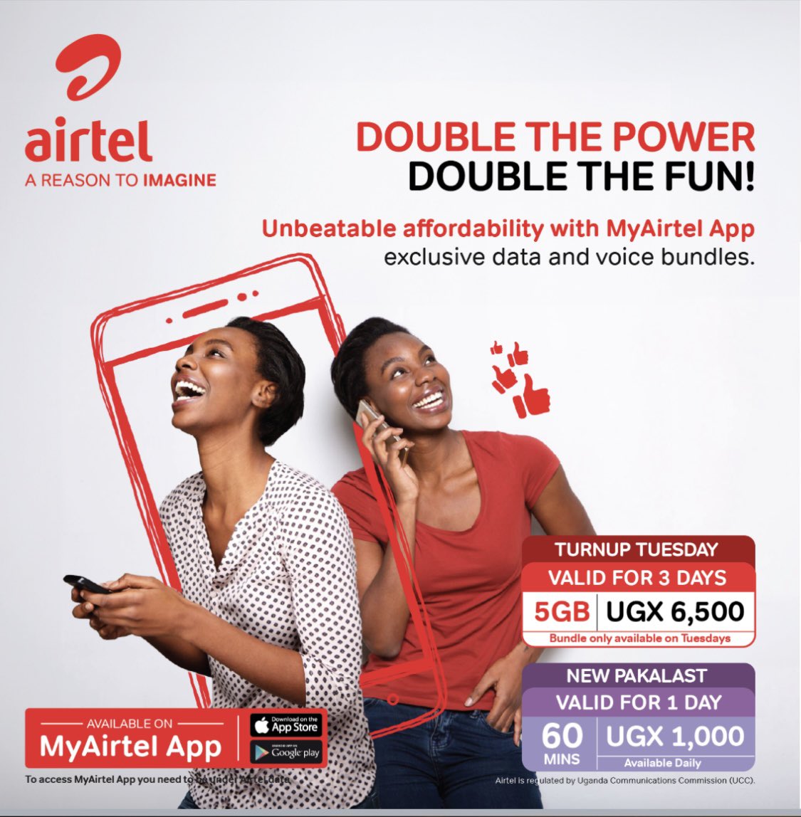 Call your friends Pakalast with no worries of being cut off!  With our new pakalast bundle exclusive on #MyAirtelApp; airtelafrica.onelink.me/cGyr/qgj4qeu2