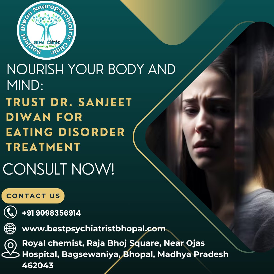 🍎💬 Nourish Your Body and Mind! 💬🍏
Take the first step towards a healthier relationship with food. Trust Dr. Sanjeet Diwan for eating disorder treatment. 🌟

#EatingDisorderTreatment #NourishYourBody #MentalWellness #HealingJourney #EatingDisorder #DrSanjeetDiwan