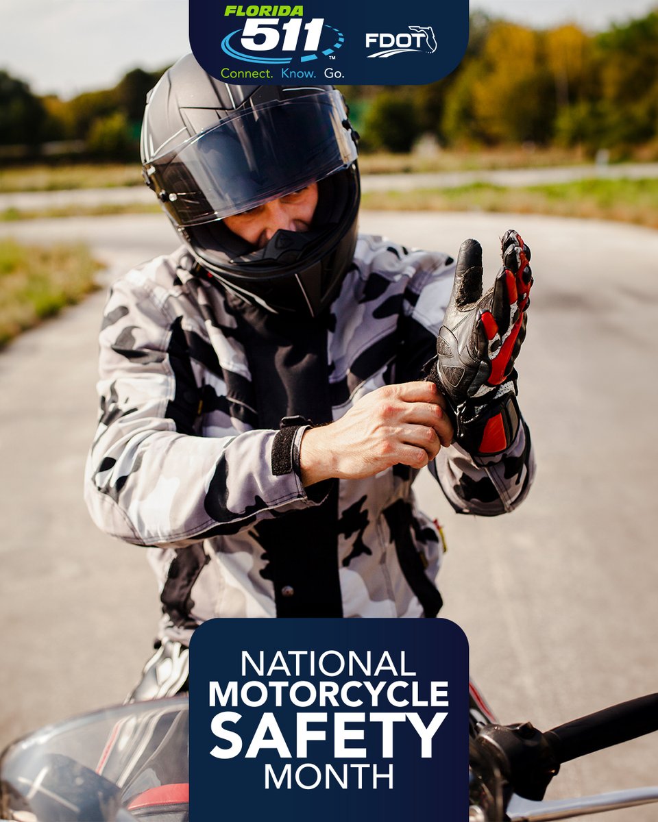During National Motorcycle Safety Month, FDOT reminds motorists to look twice for motorcycles and always practice safe driving habits to keep our friends on two wheels safe. #RideSafe #ShareTheRoad