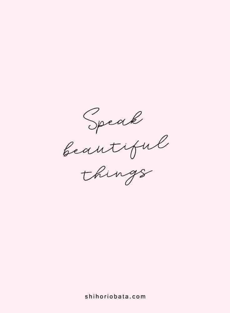 Words carry weight. Remember to speak beautiful things to everyone around you but make sure not to forget to speak to yourself in beauty as well 🌸💜🌴