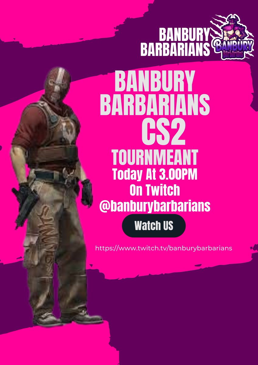 BanburyBarbarians (@banbarbarians) on Twitter photo Catch The Banbury Barbarians Live Today 3:00 @banburybarbarians On Twitch! Students V Teachers! <a href="/activatelearn/">Activate Learning</a> @banburyevents #activatelearning #banbury #esports #cs2 #esportstournament #cs2tournmeant #discord Catch The Banbury Barbarians Live Today 3:00 @banburybarbarians On Twitch! Students V Teachers! <a href="/activatelearn/">Activate Learning</a> @banburyevents #activatelearning #banbury #esports #cs2 #esportstournament #cs2tournmeant #discord