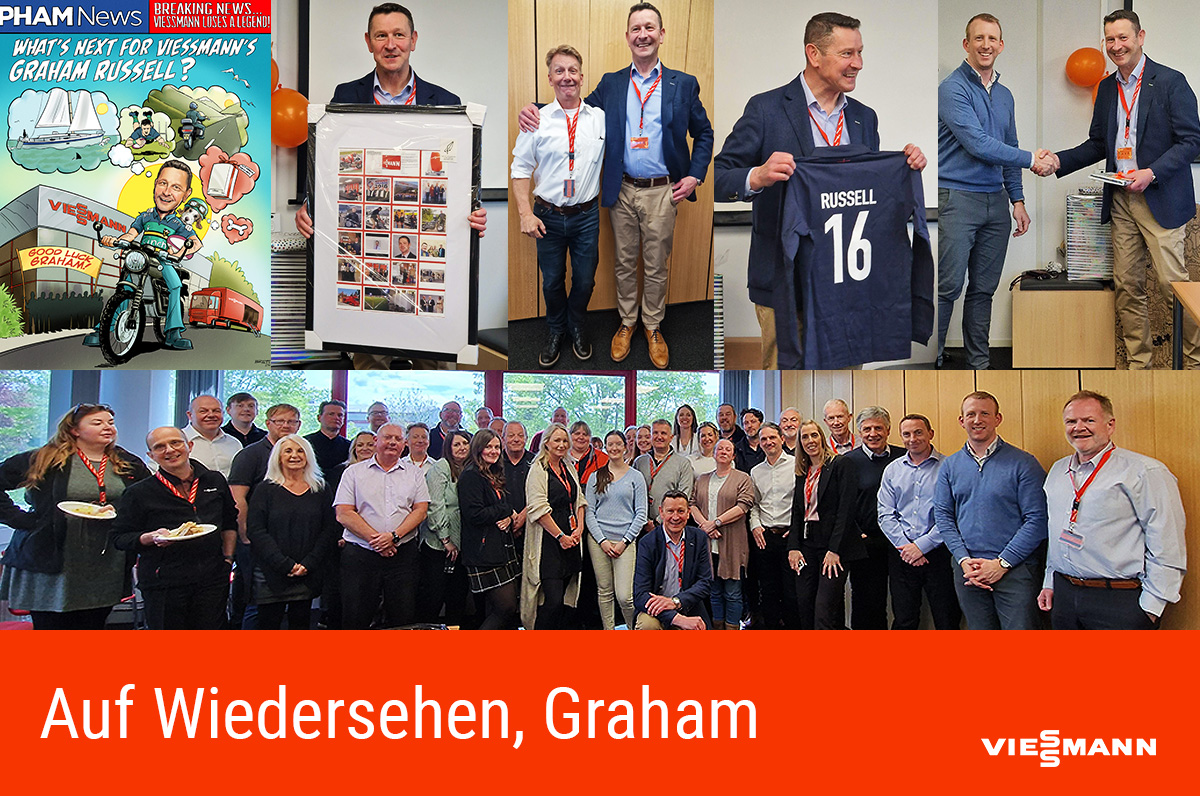 After 16 years, we bid farewell to Graham Russell, our esteemed Managing Director at Viessmann UK! Graham led with an emphasis on profitability while prioritising the team’s needs – thank you, you’ll be greatly missed, but never forgotten. Auf Wiedersehen!