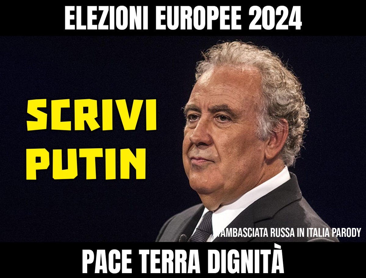 🇪🇺 Elezioni Europee 2024 - Per votare Pace Terra Dignità scrivi PUTIN.
#Santoro #Europee2024