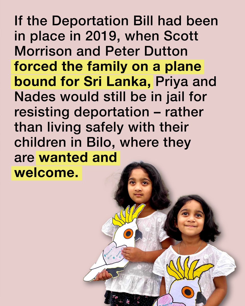 The govt’s proposed Deportation Bill would have seen Nades & Priya put in jail, just because they resisted being forced back to danger in Sri Lanka. There are many other families around Aus like the Nadesalingams, who have been living here, working & raising their kids for 10yrs.