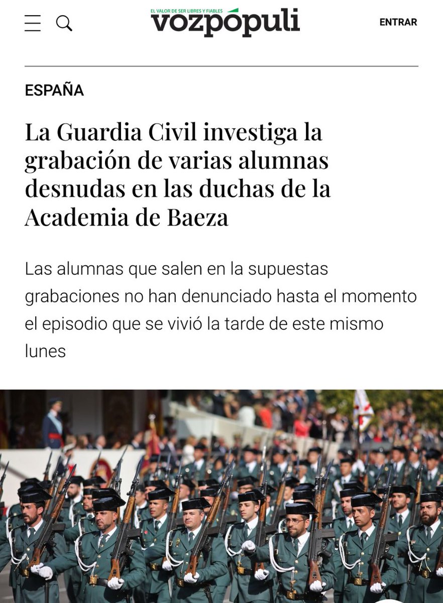 🇪🇸 | La Guardia Civil investiga la grabación de varias alumnas desnudas en las duchas de la Academia de Baeza.