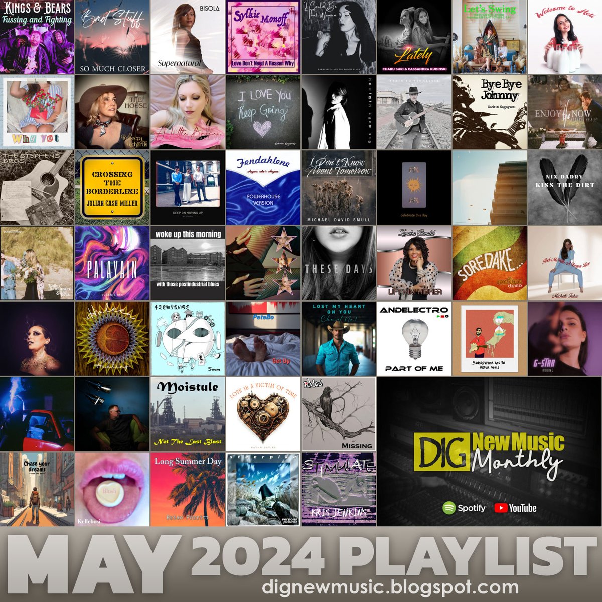just updated my monthly playlist DIG NewMusic, and hope you enjoy 50 brilliant songs by independent bands/artists for #May2024 :D 🔊enjoy listening on Spotify & YouTube: dignewmusic.blogspot.com/2024/05/may-20… plz give the artists you like 💚+follow🙆