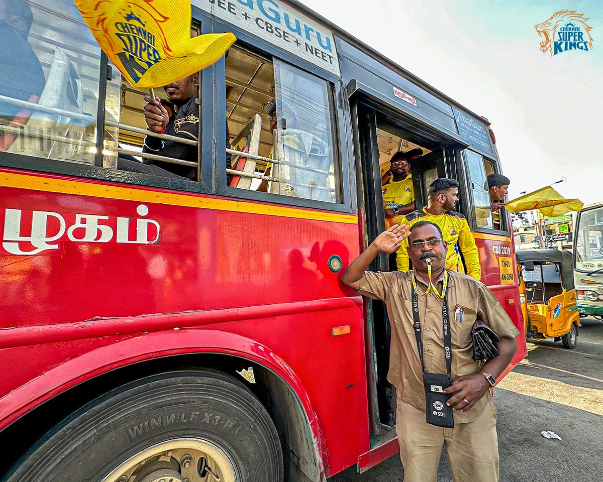 🫡 for the service! 

Attention Superfans! Avail the free MTC rides to Anbuden by showing your match ticket! 🙌

#WhistlePodu @MtcChennai