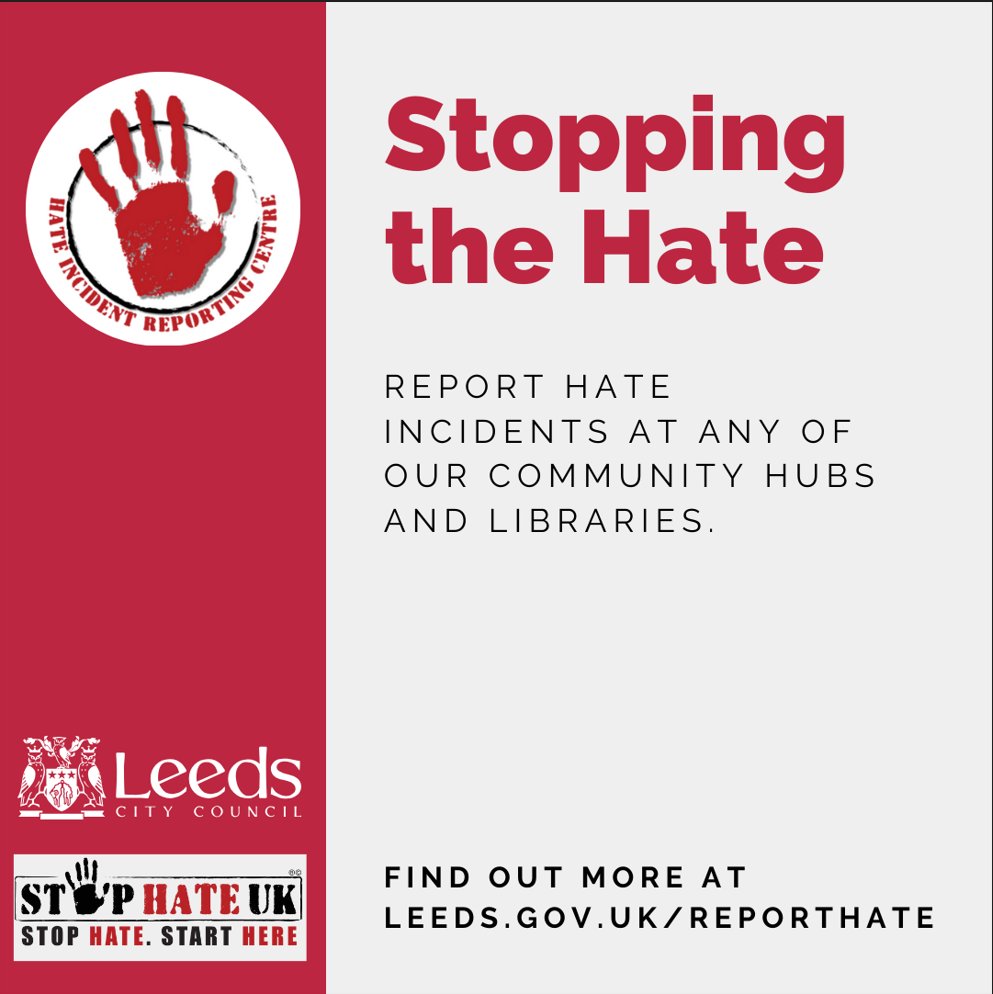 Did you know if you need to report Hate incidents this can now be done at your local Community Hub & Library