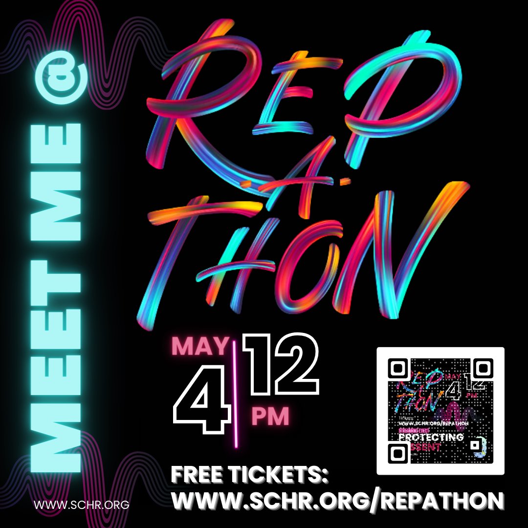 Join in for the #RepAThon featuring DJs, activists, organizations, and wellness gurus! Join forces with @southerncenter, @theccr, and @colorofchange on May 4th at 12p for a virtual festival. In support of protesters in need of legal defense. Learn more at schr.org/repathon!