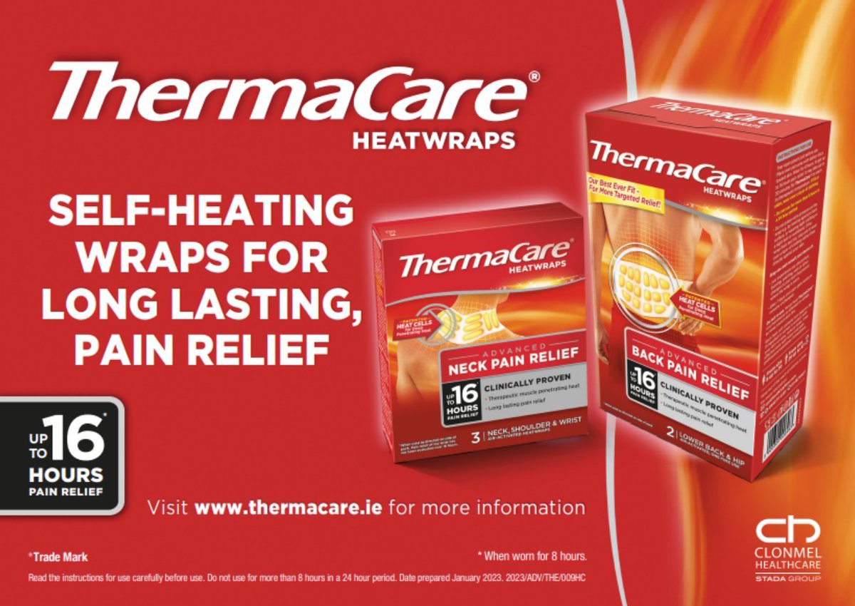 *Paid Partnership* ThermaCare Heatwraps are clinically proven to provide up to 16 hours of pain relief for lower back and hip pain, neck, shoulder and wrist pain. See thermacare.ie