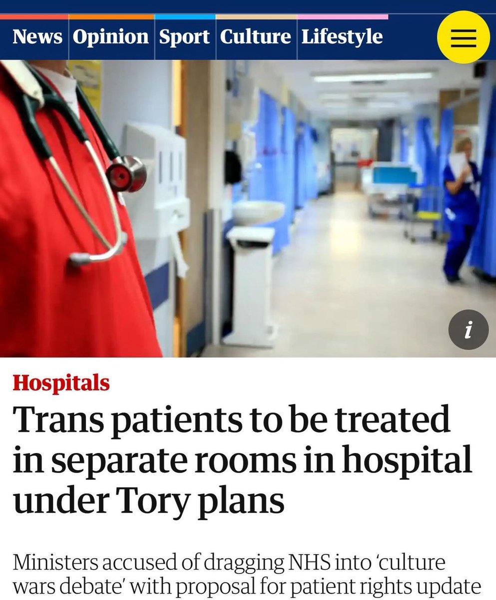 oh okay so turns out when my dad had sepsis and i had to wait for 4 hours with him writhing in agony (with the max amount of morphine) in a corridor, they could have just put him in one of these secret spare rooms that the underfunded hospitals are saving for transgenders right?