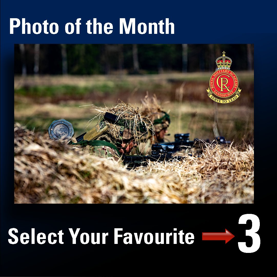 Photo of the month for April 24. For fun please select your favourite image from the three we have selected and comment 1,2 or 3 in the comments. Thank you to all our followers. #Sandhurst #Servetolead #Army #RMAS #BritishArmy