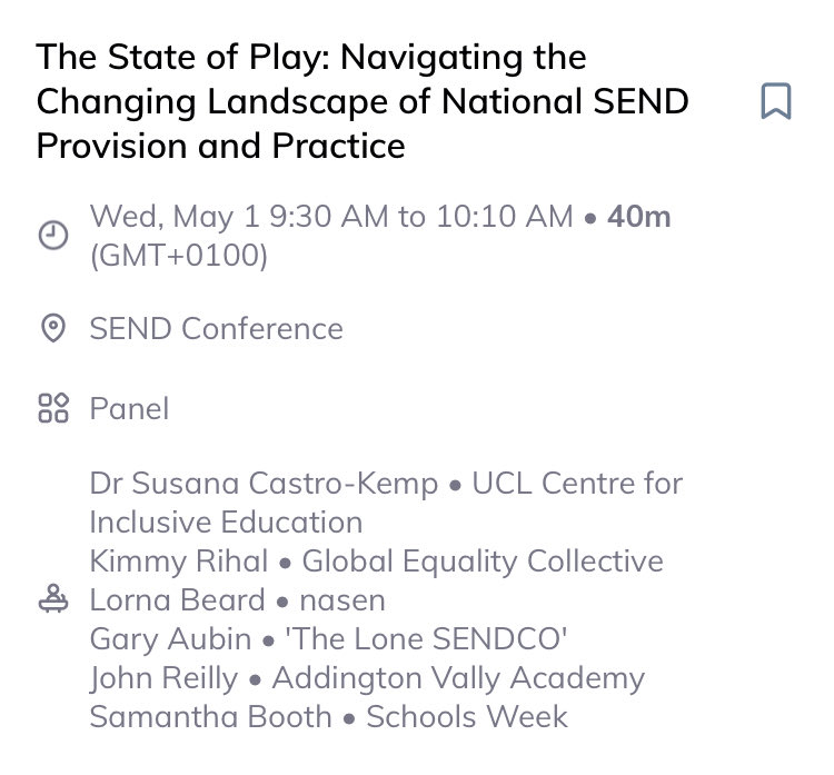 Absolute pleasure to have been a part of the panel this morning discussing #SEND provision and practice at the #SAAShow #SENDConference ⁦@SAA_Show⁩