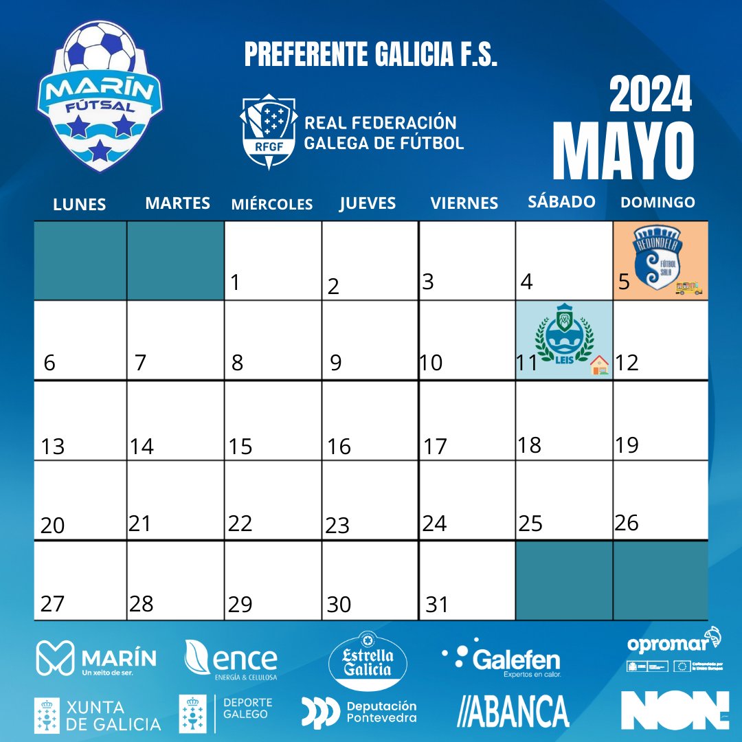 ⚽🩵⚽

➖ Nuestros chicos del Galefen Marín Futsal afrontan en este mes de mayo, las dos últimas jornadas de liga.

➖ Dos finales para el objetivo!

#𝙡𝙖𝙞𝙡𝙪𝙨𝙞𝙤𝙣𝙦𝙪𝙚𝙣𝙤𝙨𝙪𝙣𝙚

 #xuntadegalicia #concellodemarin #enceplansocialpontevedra  #deputaciondepontevedra