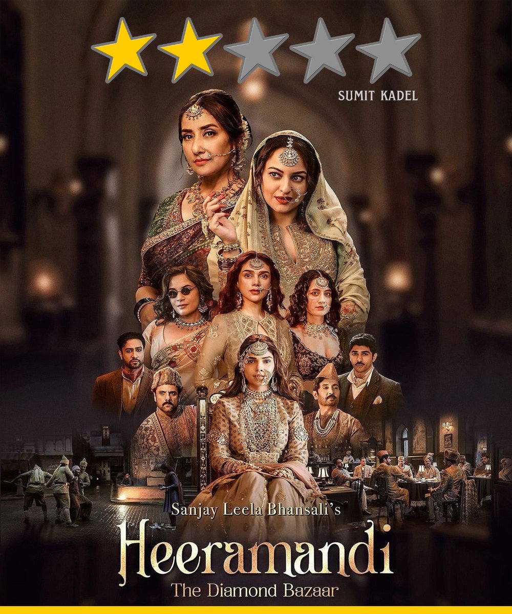 #HeeraMandiReview - Rating - ⭐️⭐️ 𝐄𝐏𝐈𝐂 𝐃𝐈𝐒𝐀𝐏𝐏𝐎𝐈𝐍𝐓𝐌𝐄𝐍𝐓 #Heeramandi is Sanjay Leela Bhansali's most ambitious project & that is visible in every single frame . Despite its extraordinary grand sets ,the series lacks a compelling story and most importantly