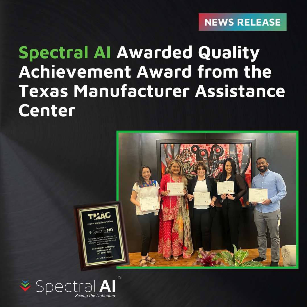 Exciting news - Spectral AI received the Commitment to Quality Achievement Award from the TMAC for their UKCA Mark Attainment. $MDAI 

More at bit.ly/4b4aqao

#predictiveai #woundhealing