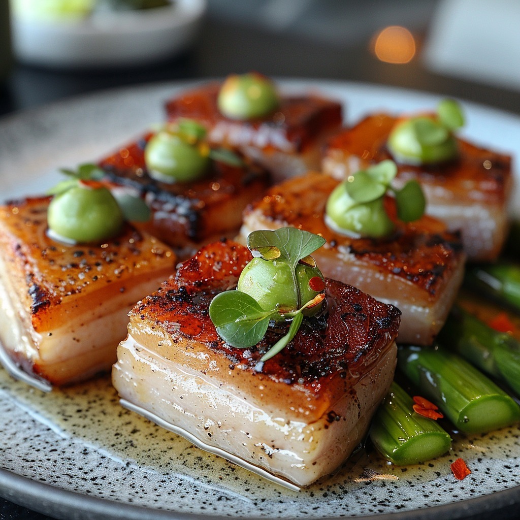 Dive into sumptuous world of modern cuisine with our Honey-Glazed Pork Belly with Asparagus, all served in a minimalist setting! 🍯 Savour it here: bit.ly/3JFtTSD #ModernCuisine #FoodieAI
Follow ➡️ @dailyfoodie_ai #healthyeating #quickrecipes